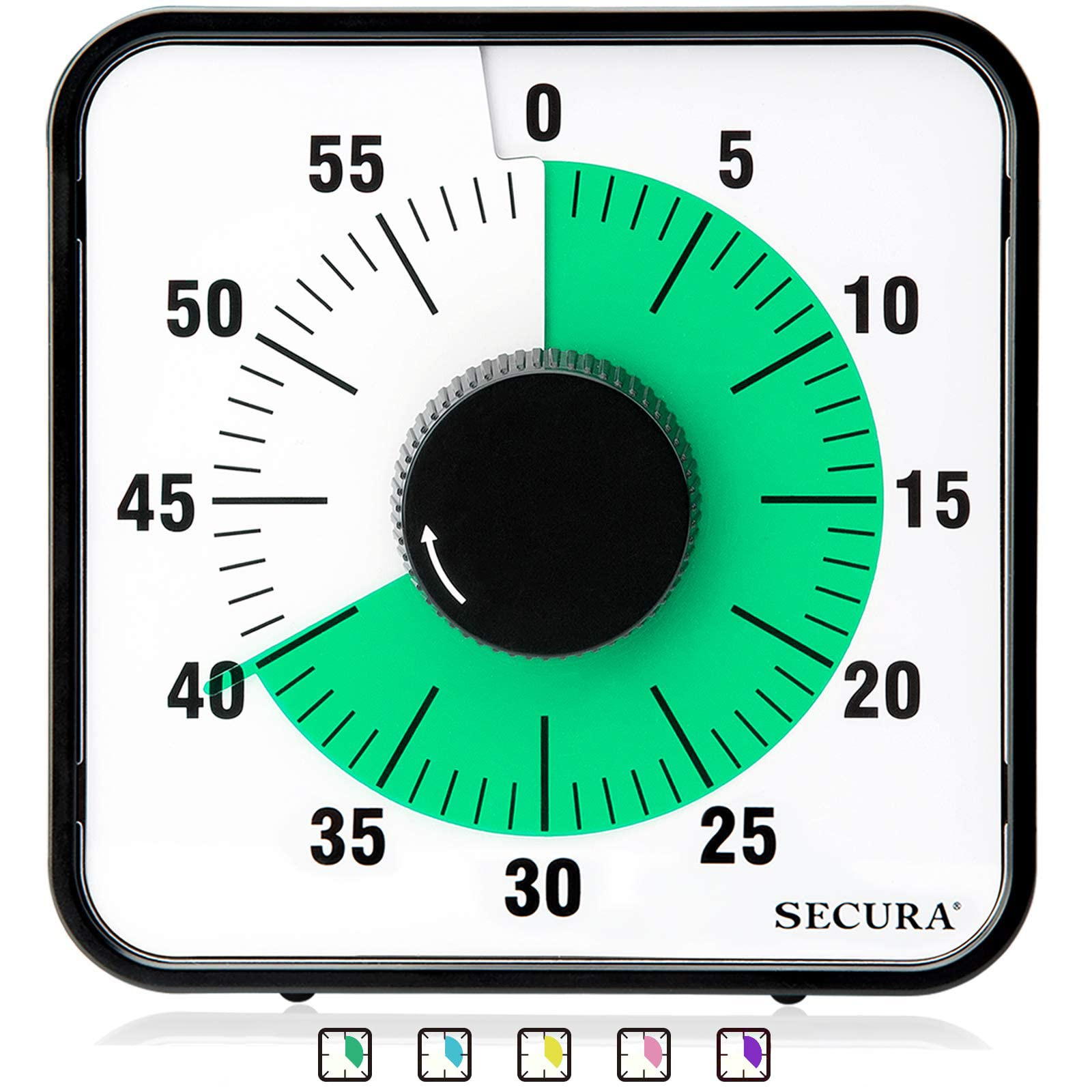 Secura 60-Minute Visual Countdown Timer, 7.5-Inch Oversize Classroom Visual Timer for Kids and Ad... | Amazon (US)