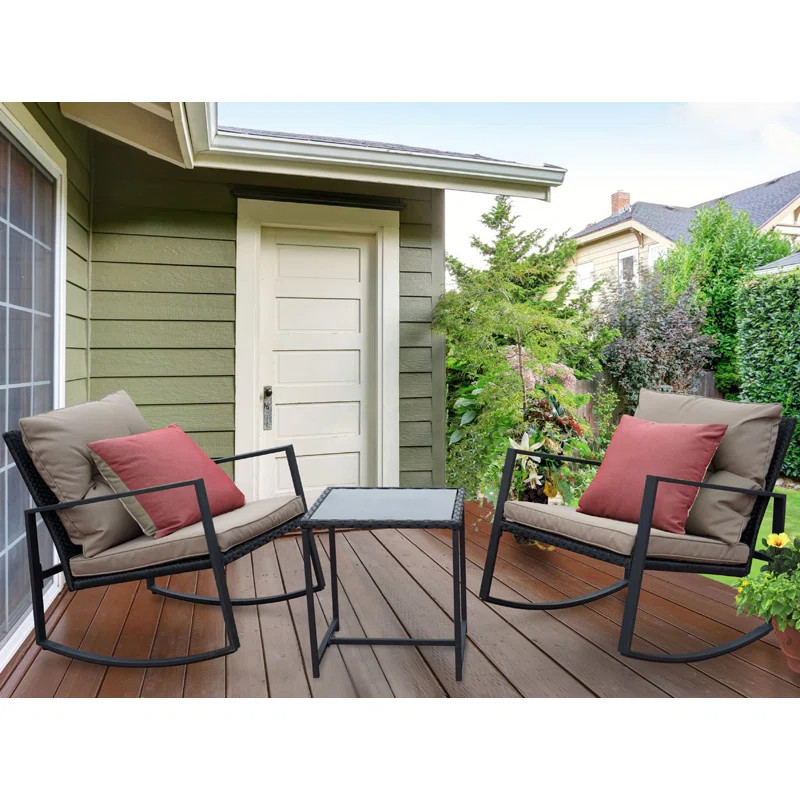 Linneman Metal 2 - Person Seating Group with Cushions | Wayfair North America