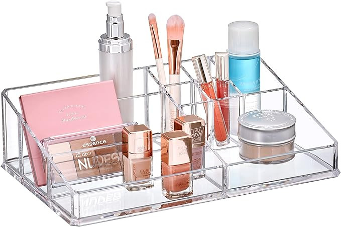 Amazing Abby - Tiffany - Acrylic Cosmetic Organizer, Transparent Plastic Makeup Holder, Compartme... | Amazon (US)