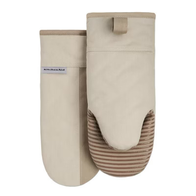 KITCHENAID Beacon Two-Tone Oven Mitt 2-Pack Set, Milkshake Tan/Beige, 5.75"x13" | Target