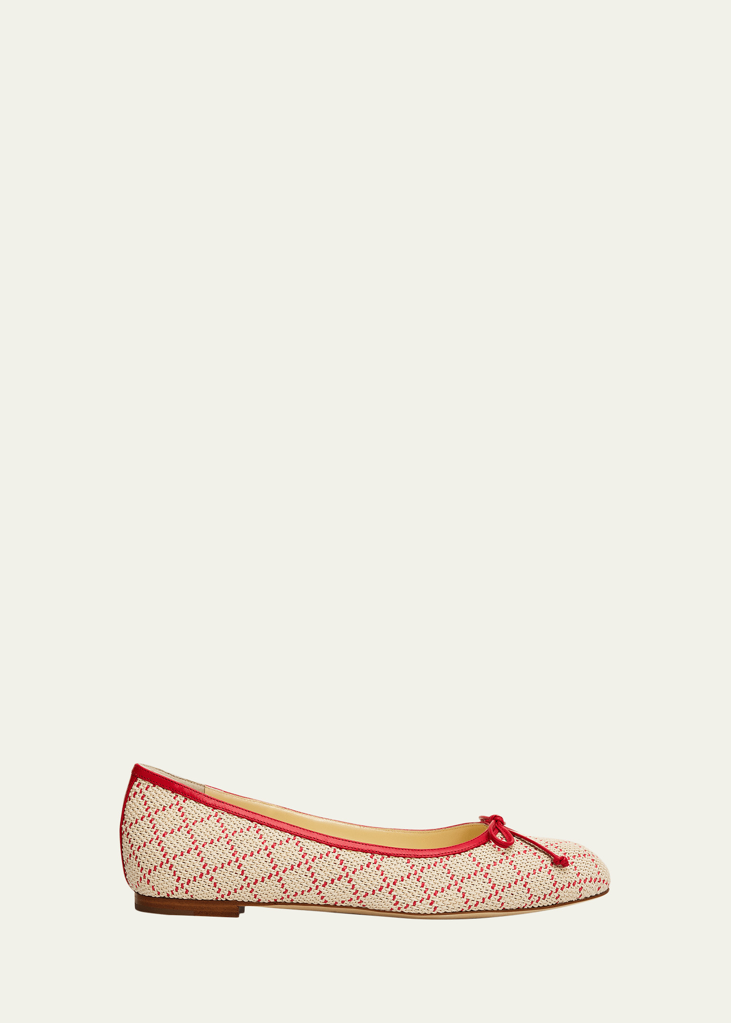 Manolo Blahnik Verallim Raffia Ballerina Flats | Bergdorf Goodman