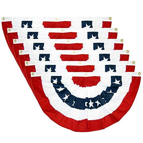 1.5x3Ft USA Patriotic Pleated Fan Flag - 6PCS American US Flag Bunting Banner Patriotic Bunting F... | Amazon (US)