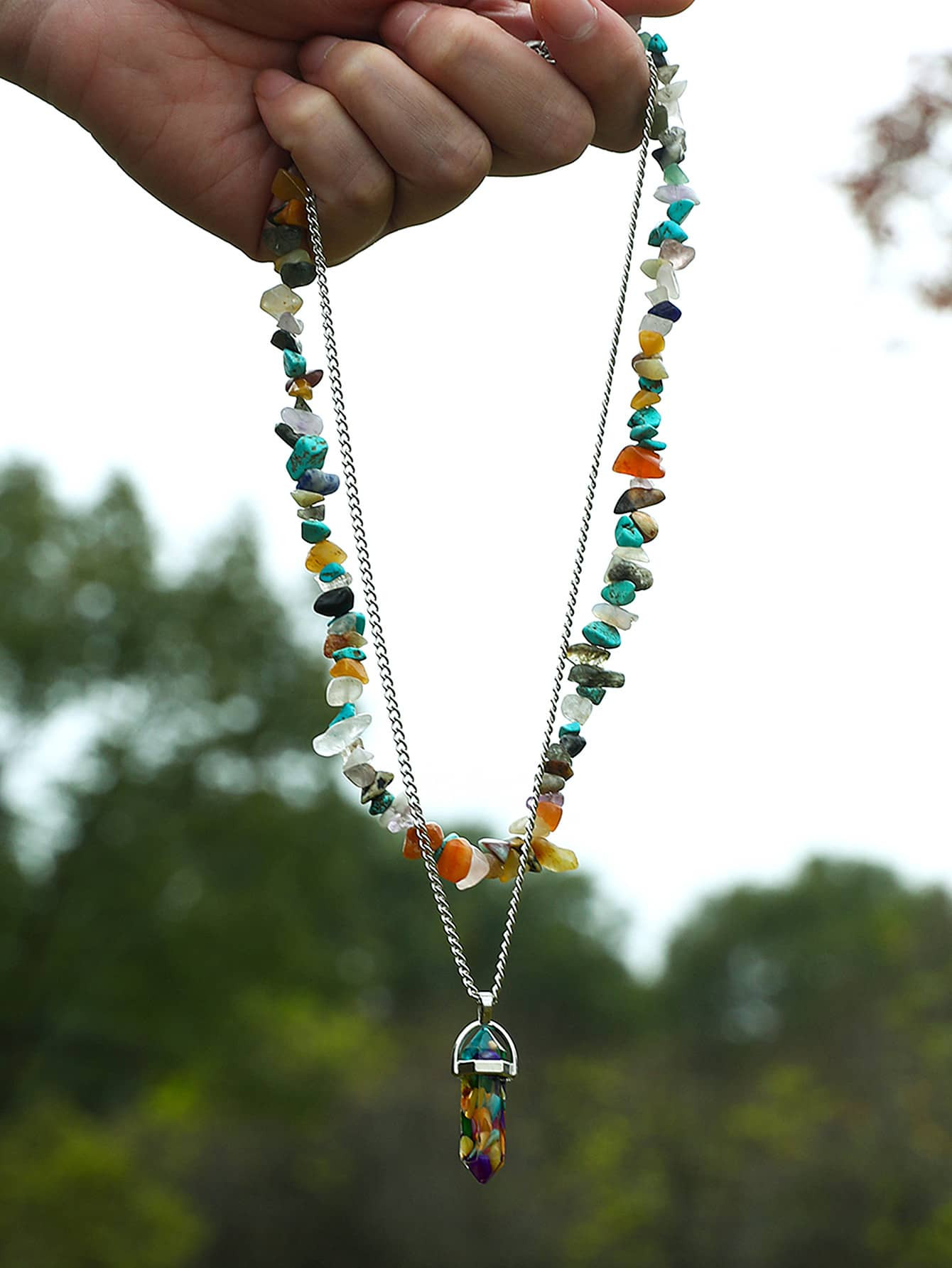 2pcs Stone Decor Necklace
       
              
              $2.40        
    $2.28
     
    ... | SHEIN