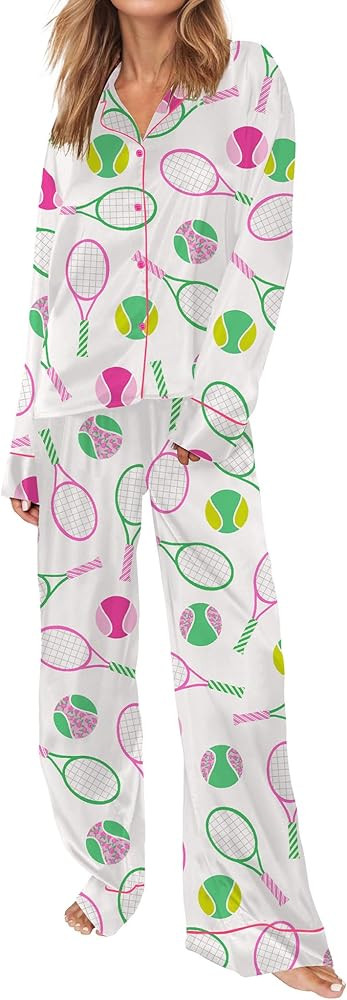 SHESHOW Satin Pajamas for Women Set Long Sleeve Button Down Sleepwear 2 Piece Nightwear Women Pjs... | Amazon (US)