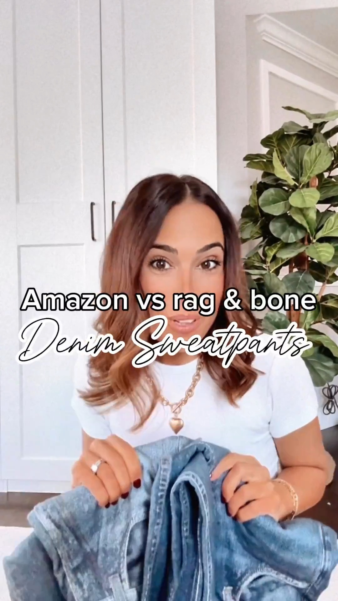 Comparing the $60 Amazon denim sweatpants to the $225 rag and bone pair 🙌🏻 

#LTKStyleTip #LTKFindsUnder100 #LTKWatchNow