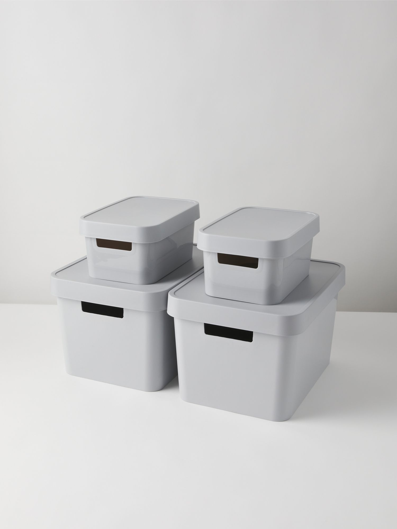 8pc Plastic Infiniti Storage Bin Set With Lids | Baskets & Bins | HomeGoods | HomeGoods