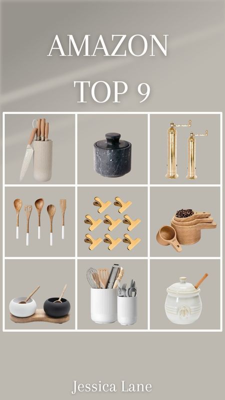 Amazon top nine kitchen accessory finds. Amazon home, Amazon kitchen, kitchen accessories, kitchen decor, gold kitchen accents, cooking utensils

#LTKhome #LTKstyletip #LTKsalealert