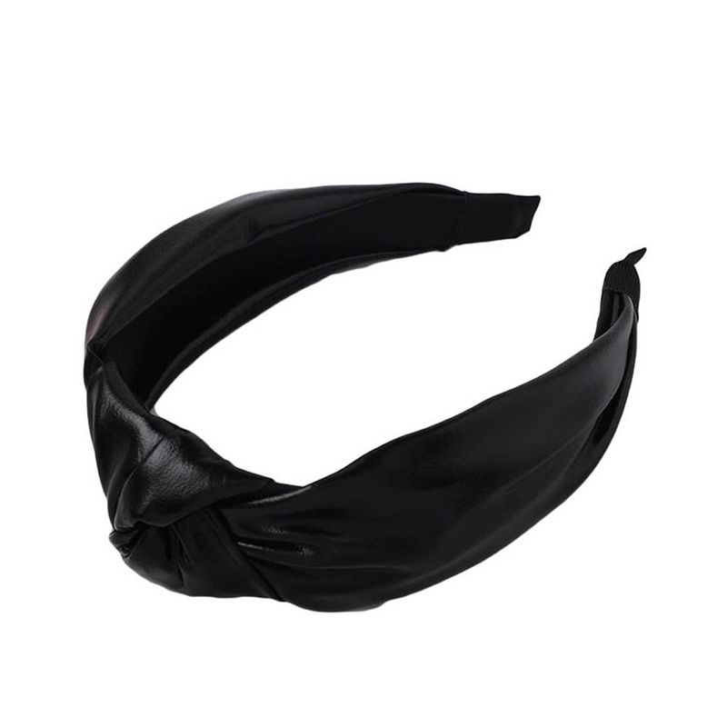 SHANGFAJI Hair Hoop,Women Solid Color Knotted Wide Faux Leather Headband Hair Band Hoop Accessory... | Walmart (US)