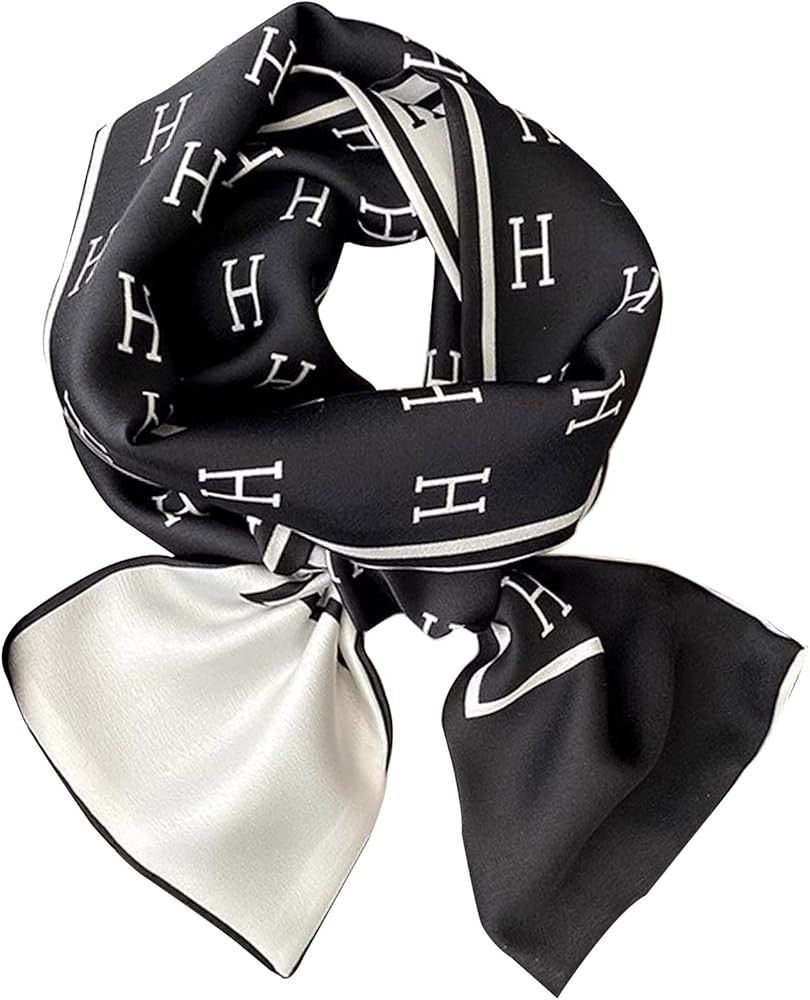 kcctoo 59" Mulberry Silk Like Head Scarf Women's Fashion Square Neck Satin Scarfs for Bag Hair Sc... | Amazon (US)