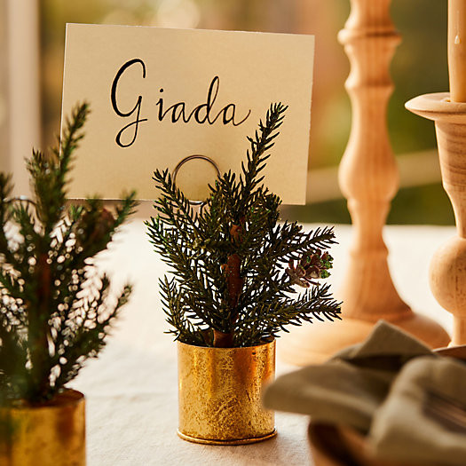 Faux Potted Pine Place Card Holders, Set of 4 | Terrain