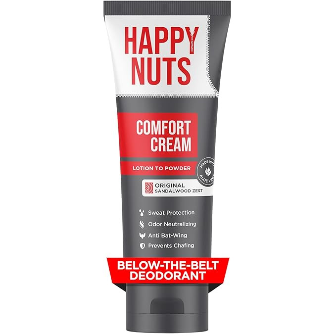 HAPPY NUTS Comfort Cream Deodorant For Men: Anti-Chafing Sweat Defense, Odor Control, Aluminum-Fr... | Amazon (US)
