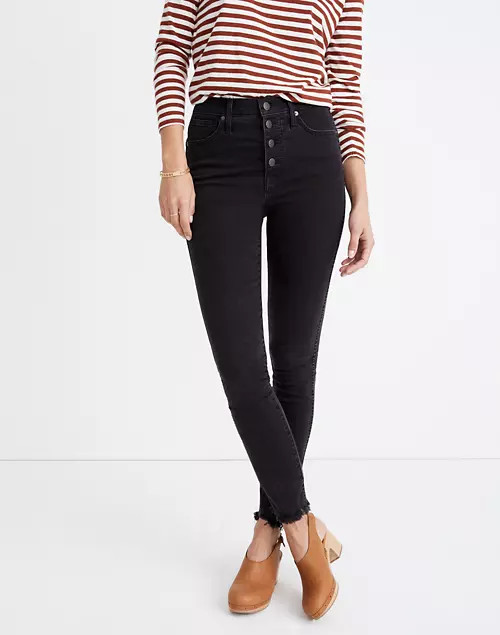 10" High-Rise Skinny Jeans in Berkeley Black: Button-Through Edition | Madewell