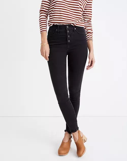 Tall 10" High-Rise Skinny Jeans in Berkeley Black: Button-Through Edition | Madewell