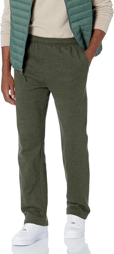 Amazon Essentials Men's Fleece Open Bottom Sweatpant (Available in Big & Tall) | Amazon (US)