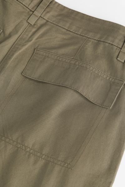Twill Cargo Pants - Dark khaki green - Ladies | H&M US | H&M (US + CA)