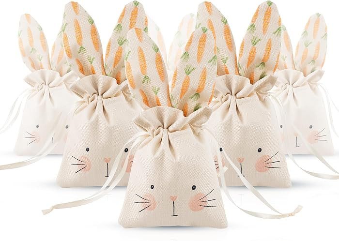 Cheerland Bunny Birthday Decoration Party Gift Bags Easter Treat Bags Bunny Favor Bag Reusable Bu... | Amazon (US)