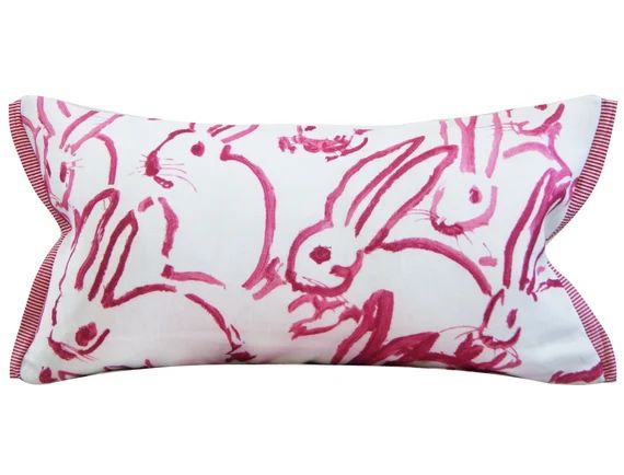 Bunny Hutch in Pink Hunt Slonem Lumbar Pillow Cover 11X17 | Etsy | Etsy (US)