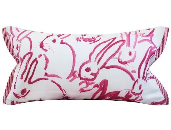 Bunny Hutch in Pink Hunt Slonem Lumbar Pillow Cover 11x21 | Etsy | Etsy (US)