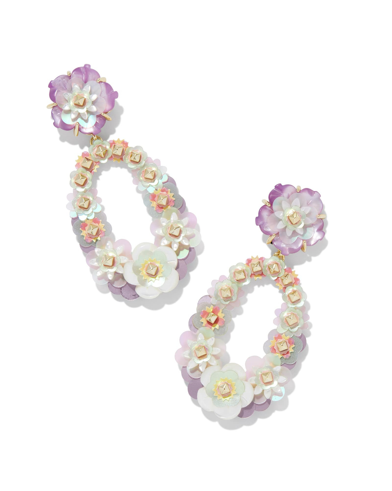 Danielle Gold Statement Earrings in Navy Abalone | Kendra Scott