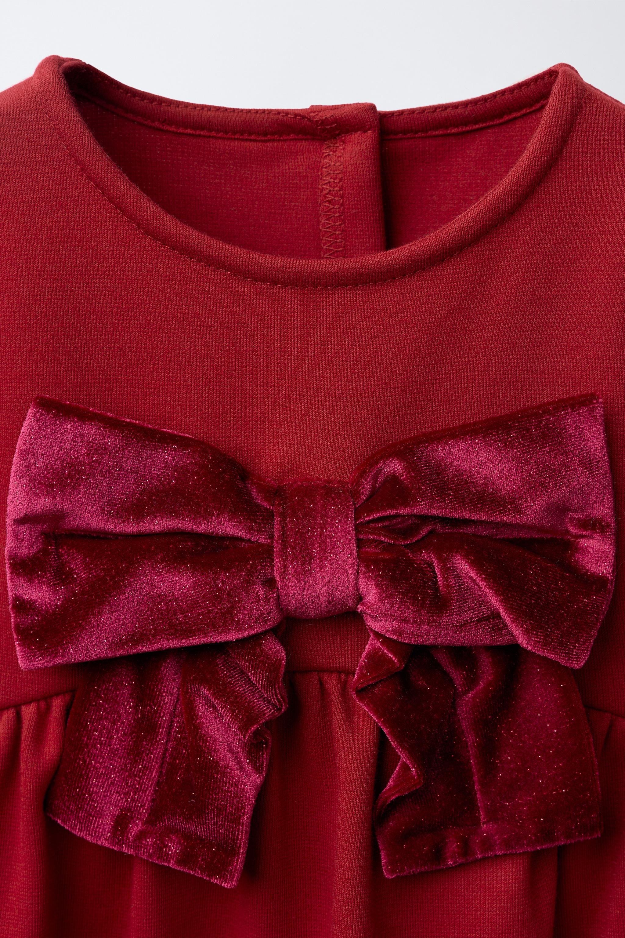 ROMA KNIT DRESS WITH VELVET BOW | Zara Canada