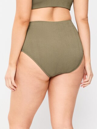 High-Waisted Ribbed Bikini Swim Bottoms | Old Navy (US)