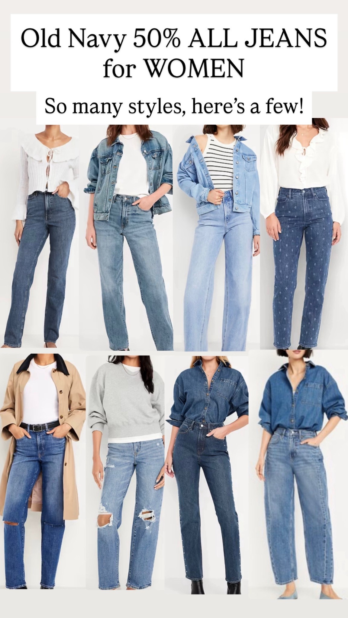 Old Navy Women’s 50% OFF JEANS 

#LTKSaleAlert
