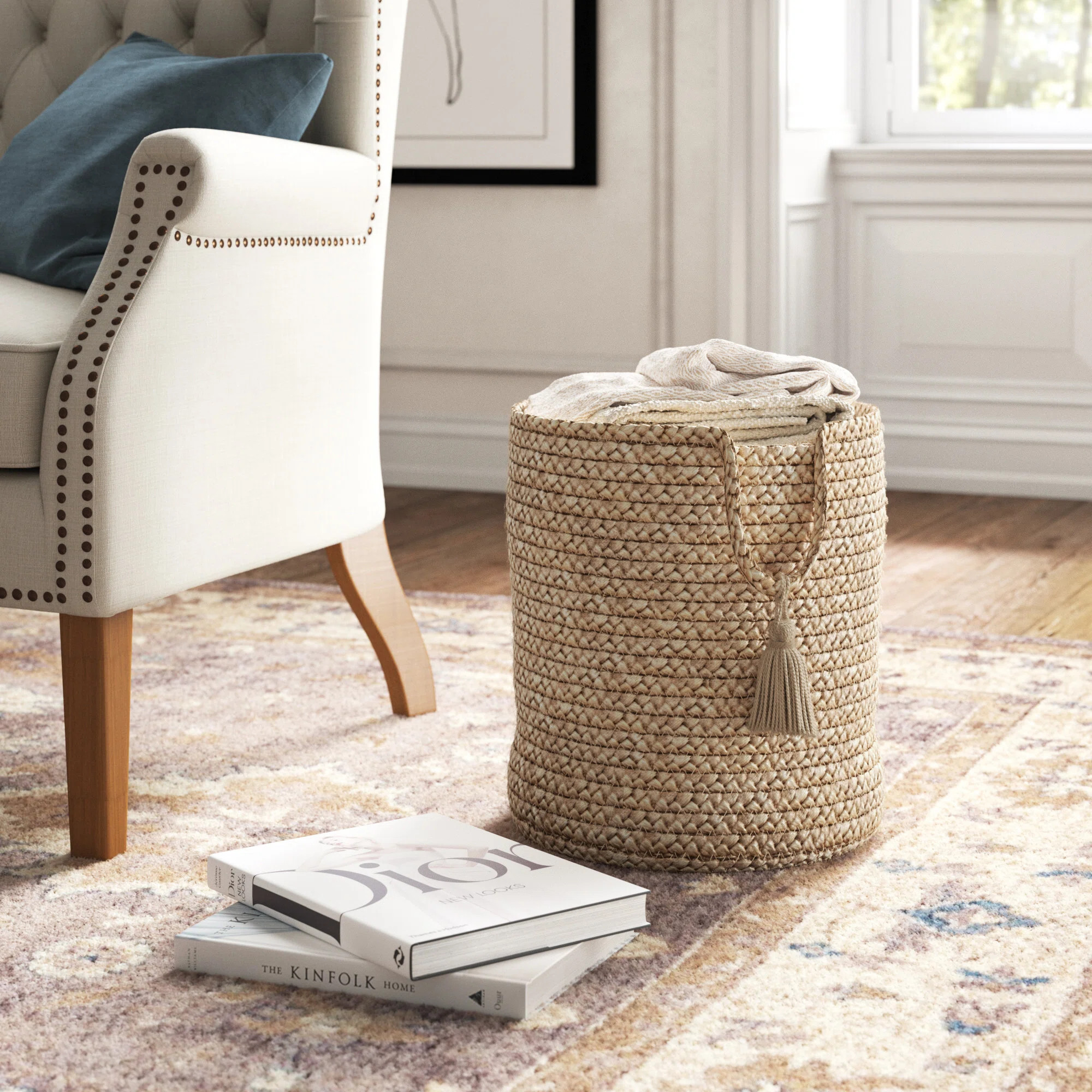 Aarya Hand-Braided Solid Color Relaxed Natural Jute Basket | Wayfair North America