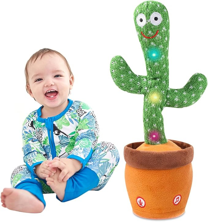 MIAODAM Dancing Cactus, Talking Cactus Baby Toy, Colorful Glowing Repeating Cactus Toy for Baby T... | Amazon (US)