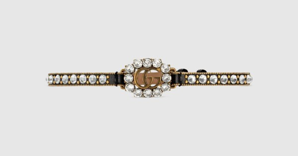 Leather choker with Double G | Gucci (US)