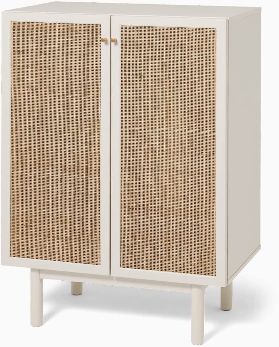 Mopio Hannah Tall Storage Cabinet, Natural Rattan Farmhouse Storage Cabinet with Doors and Shelve... | Amazon (US)