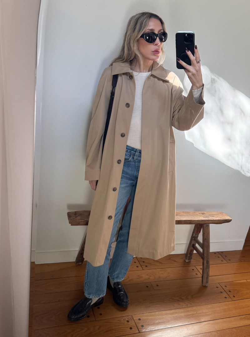 trench season #stylist #trenchcoat #denim #cashmere #loafers 

 #LTKdayinmylife #LTKgrwm #LTKootd