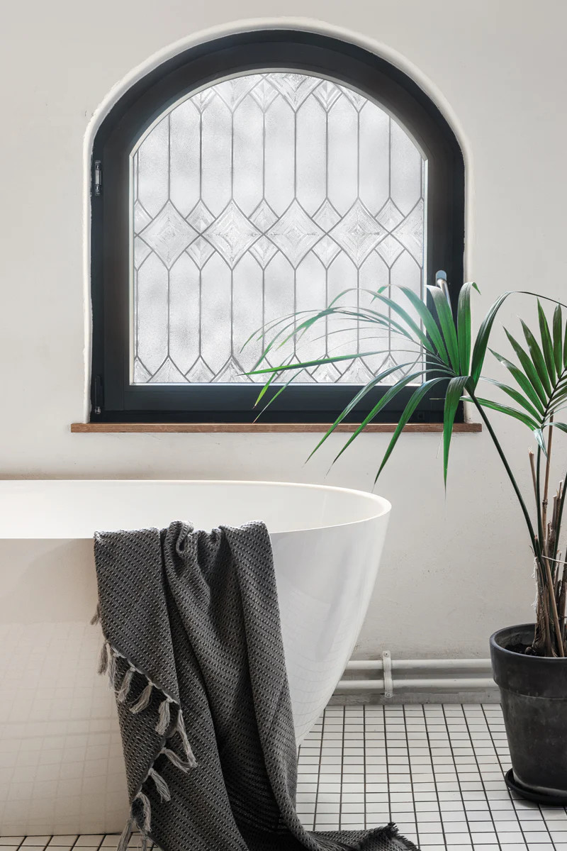 Regent | Window Film with Textured Leaded Glass Pattern | Made in USA | Artscape