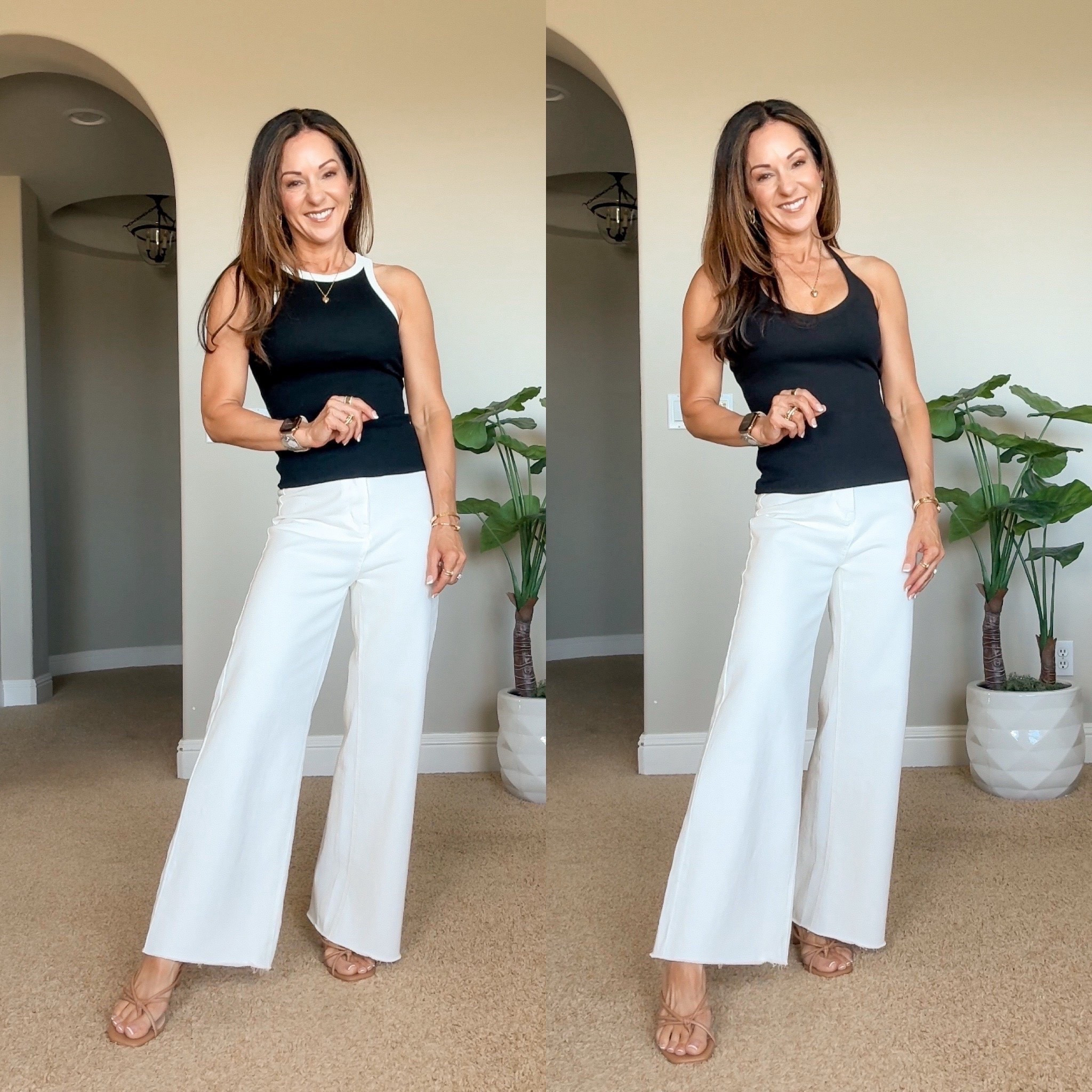 My Favorite Built-in-bra tanks! High neck and halter style. size XS. For ref: I'm 5'1', 107lbs. Jeans size XS in white. Heels TTS.
Spring style, summer outfit, effortless outfit, Amazon finds, Amazon fashion, everydayholly 

#LTKootd #LTKSeasonal #LTKPetite