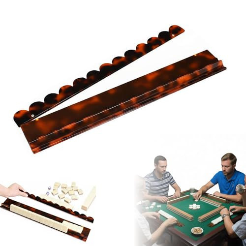 Tortoise Shell Rack & Pusher Set, Tortoise Shell Acrylic Mahjong Rack Set with Fully Detachable Magnetic Pushers, Tortoise Shell Mahjong Racks, 20 Inch Extended Length, Glossy Finish | Amazon (US)