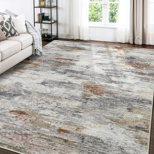 Area Rugs for Living Room: 8x10 Washable Neutral Modern Rug for Bedroom Large Soft Abstract Dinin... | Amazon (US)
