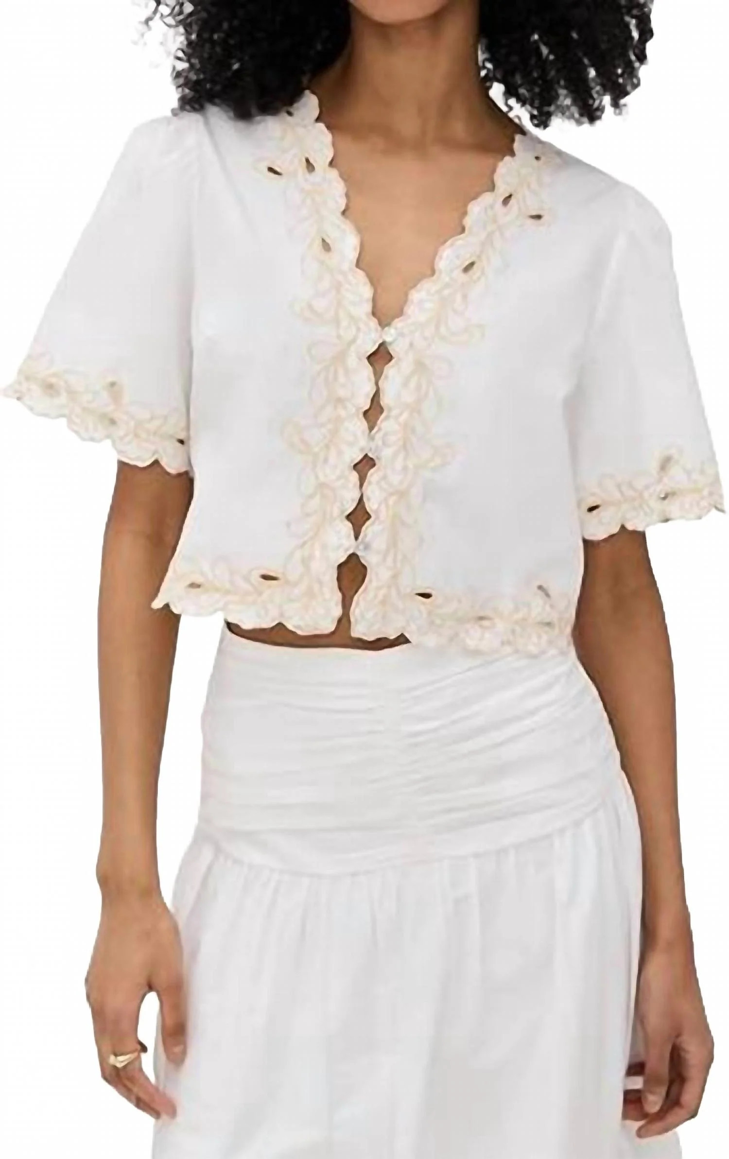 Cataluna Top In White | Shop Simon