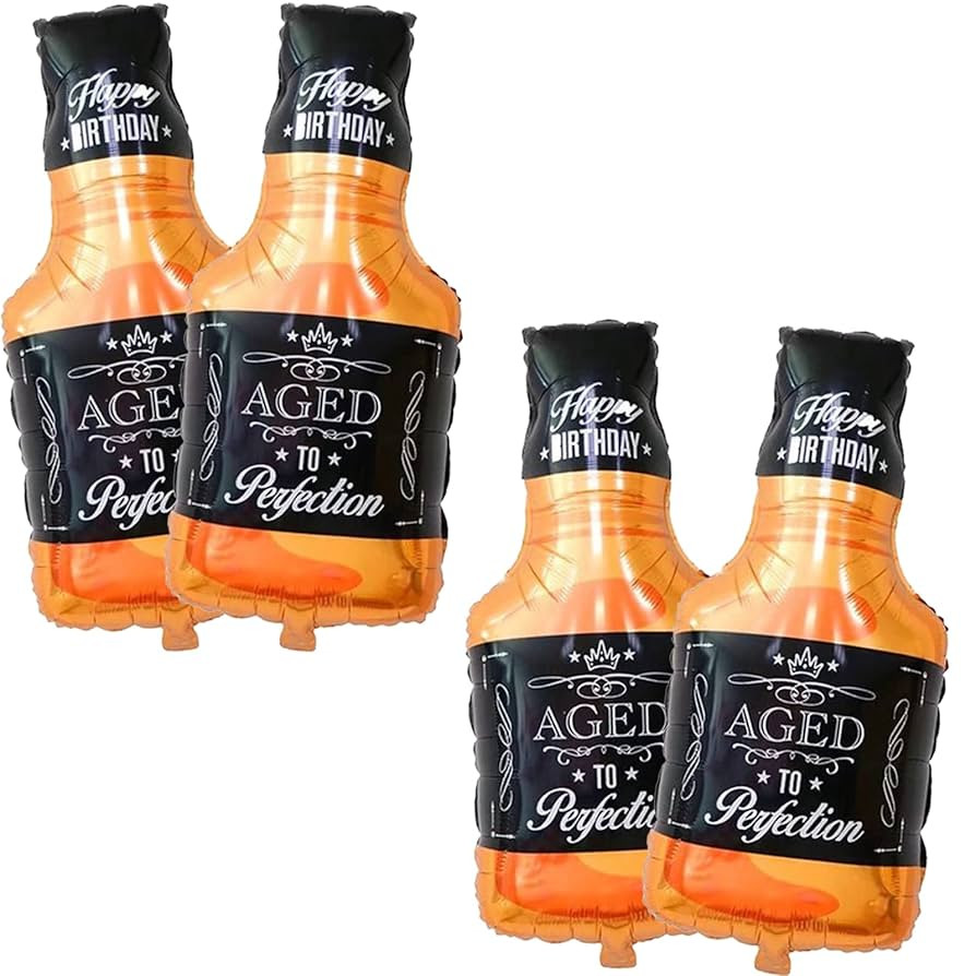 Whisky Bottle Foil Balloons Aluminum Balloon Whiskey Bottle Shape Mylar Foil Balloon for Bar Summ... | Amazon (US)