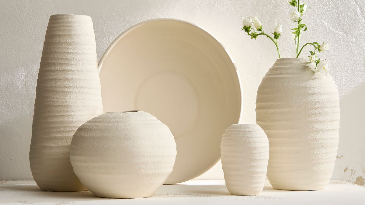 Ceramic Fluted Vases &amp; Centerpiece Bowl | West Elm (US)