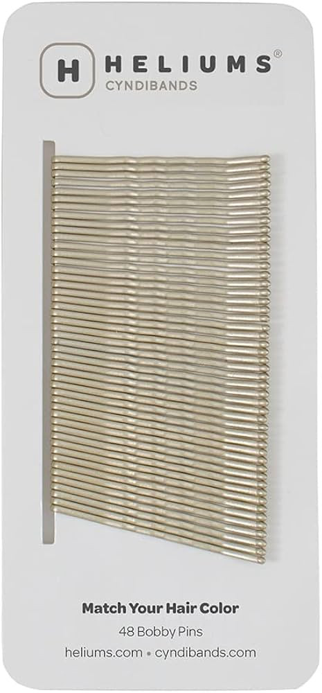 Heliums Bobby Pins - Light Blonde - 2 Inch Wavy Hair Pins, Matte Metallic Color Blends with Light Ash Blonde Hair, 48 Count | Amazon (US)
