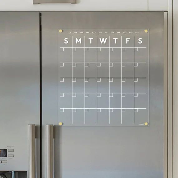 FRIDGE Calendar  Magnetic Acrylic  Dry Erase Calendar | Etsy | Etsy (US)