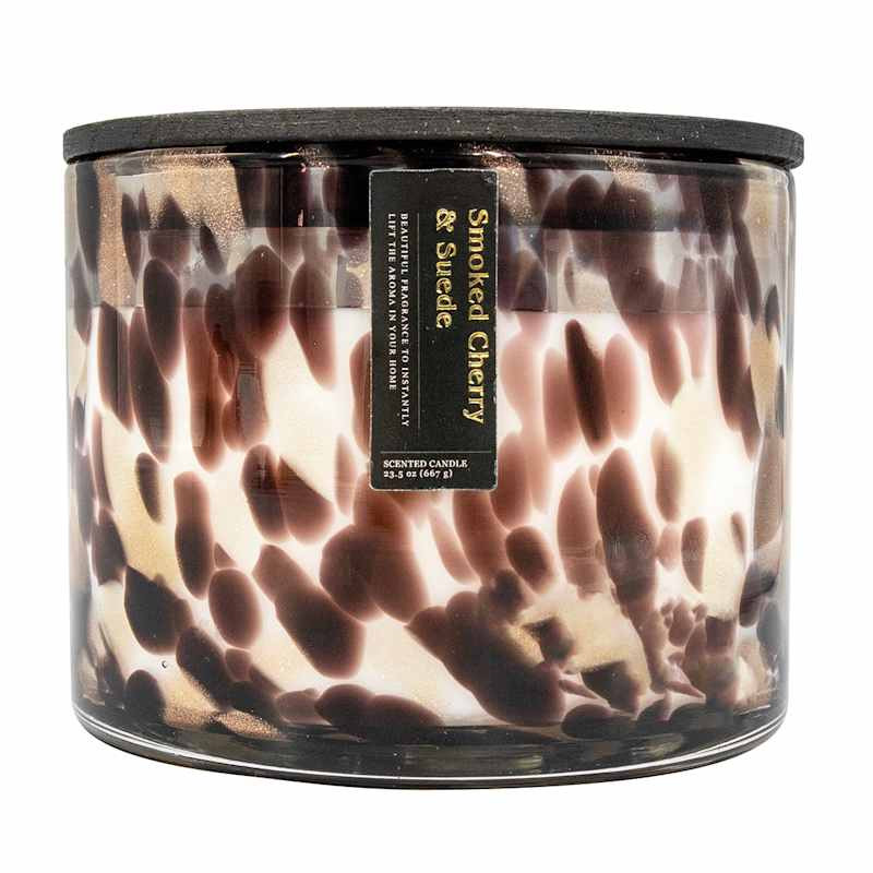Smoked Cherry & Suede Scented Confetti Glass Jar Candle, 23.5oz | At Home