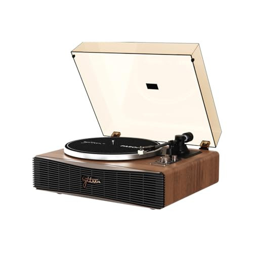 Syitren Paron Record Player Vintage Turntable for Vinyl Records with Built-in Speakers Bluetooth Retro Phonograph Wood Walnut | Amazon (US)