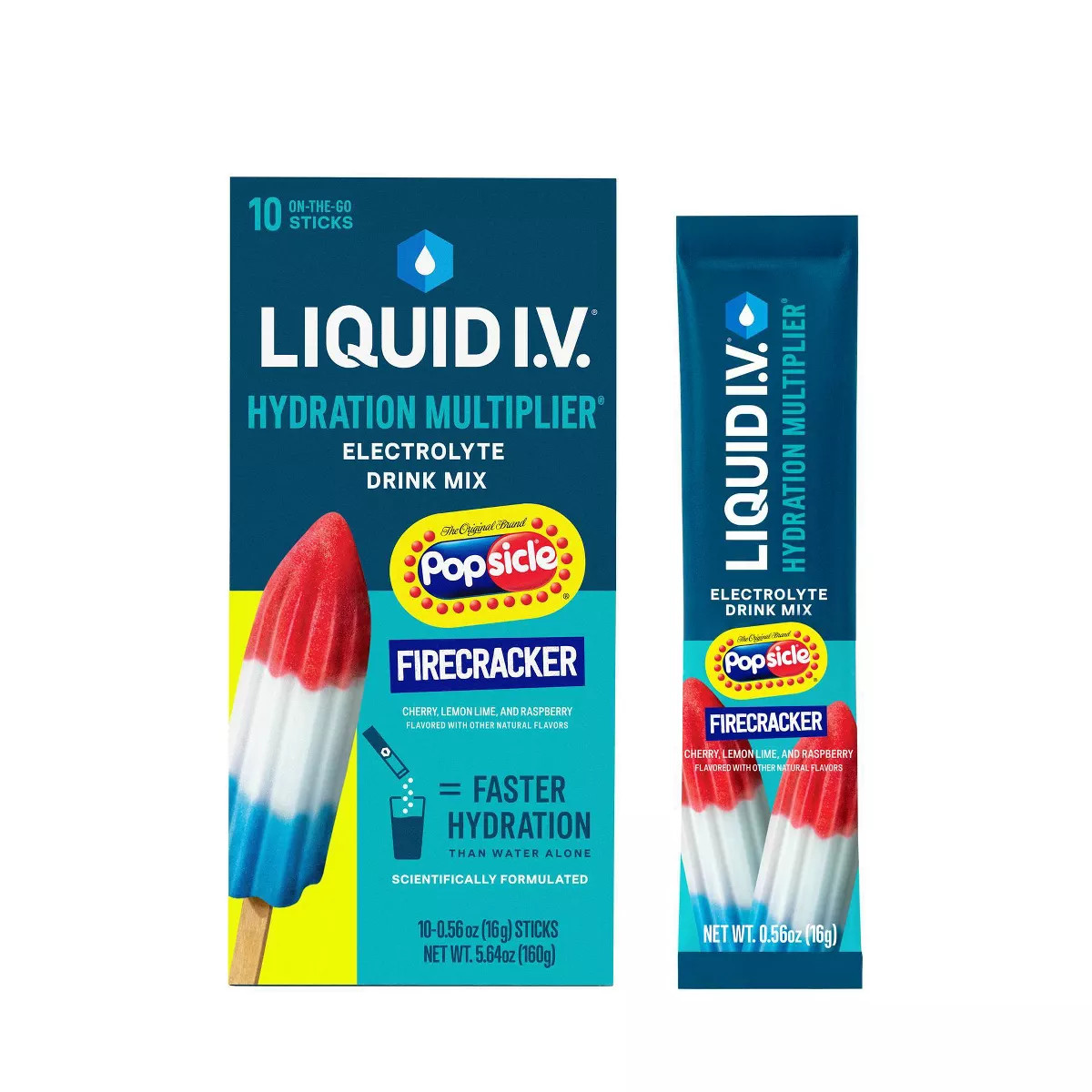 Liquid I.V. Hydration Multiplier Vegan Powder Electrolyte Supplements - Popsicle Firecracker - 0.... | Target