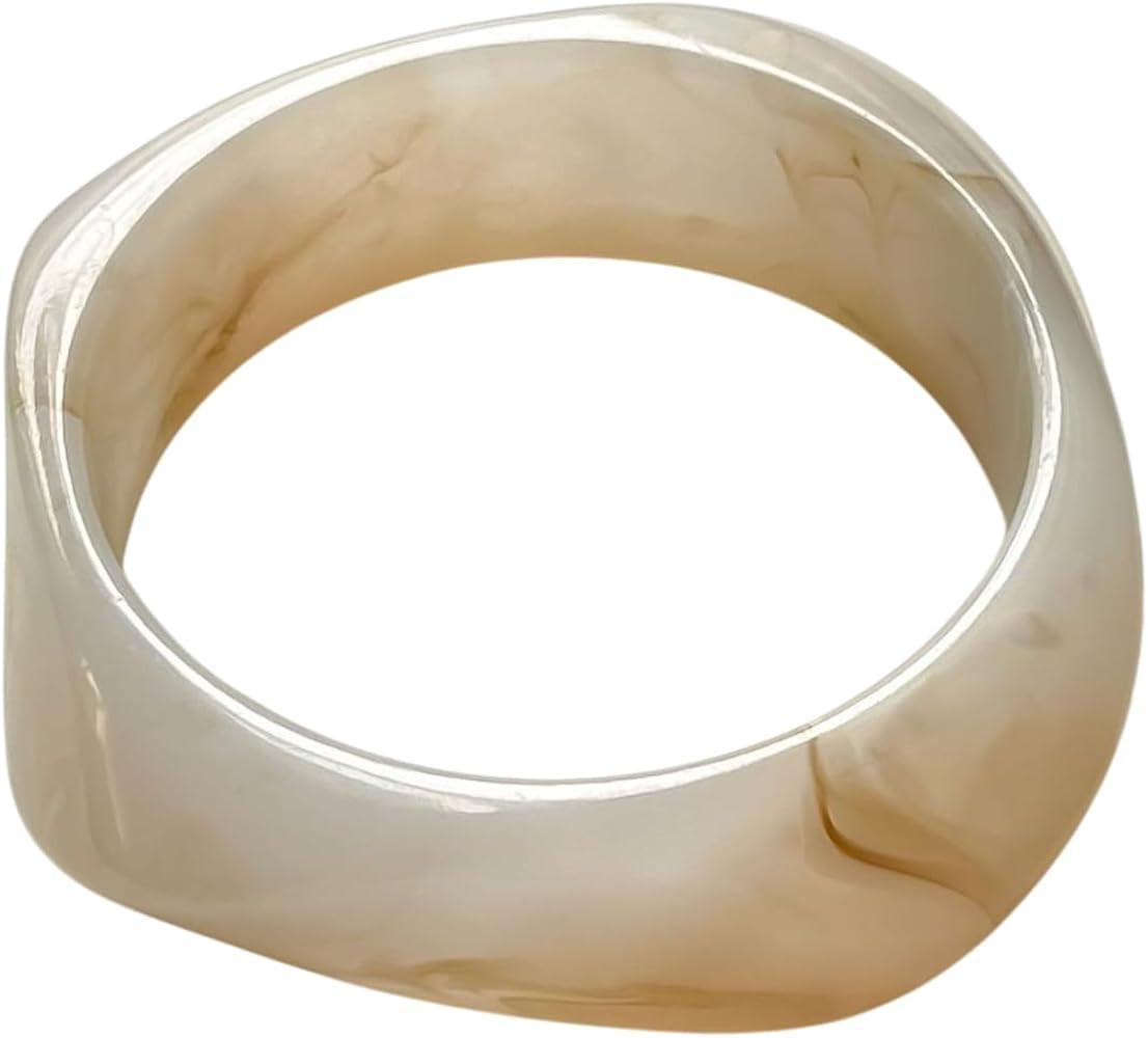 Caiyao Colorful Square Acrylic Resin Bangle Bracelets Tortoiseshell Acetate Plate Wide Chunky Bra... | Amazon (US)