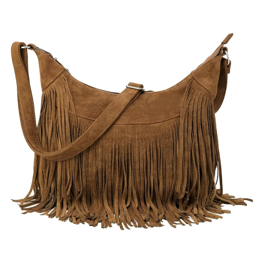 Sunwel Fashion Women Fringe Hobo Bag Western Purse Shoulder Bag Vegan Suede Tassel Hippie Crossbo... | Amazon (US)
