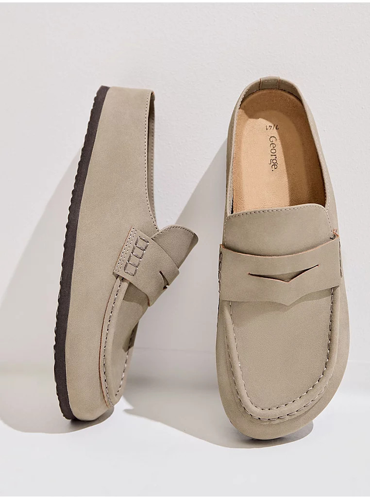 Taupe Suedette Mule Loafers | George