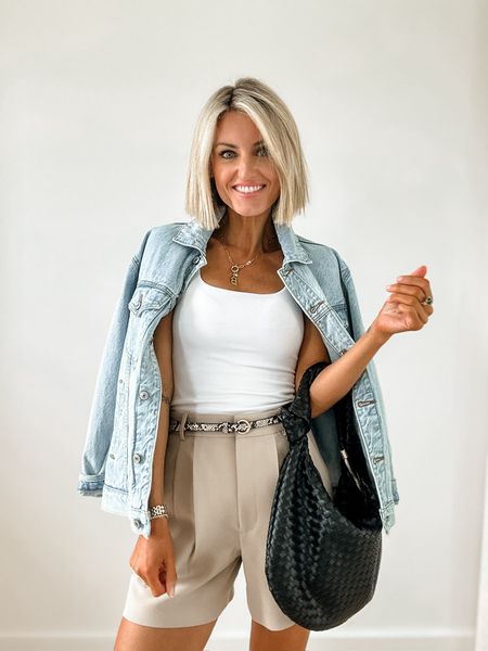 Tailored shorts have been a go to for me lately! Love them in this taupe color! Wearing XS/25! Use my code AFLOVERLY for 15% off Abercrombie this weekend! 

Loverly Grey, Abercrombie finds, tailored shorts, denim jacket 

#LTKSaleAlert #LTKSeasonal #LTKStyleTip