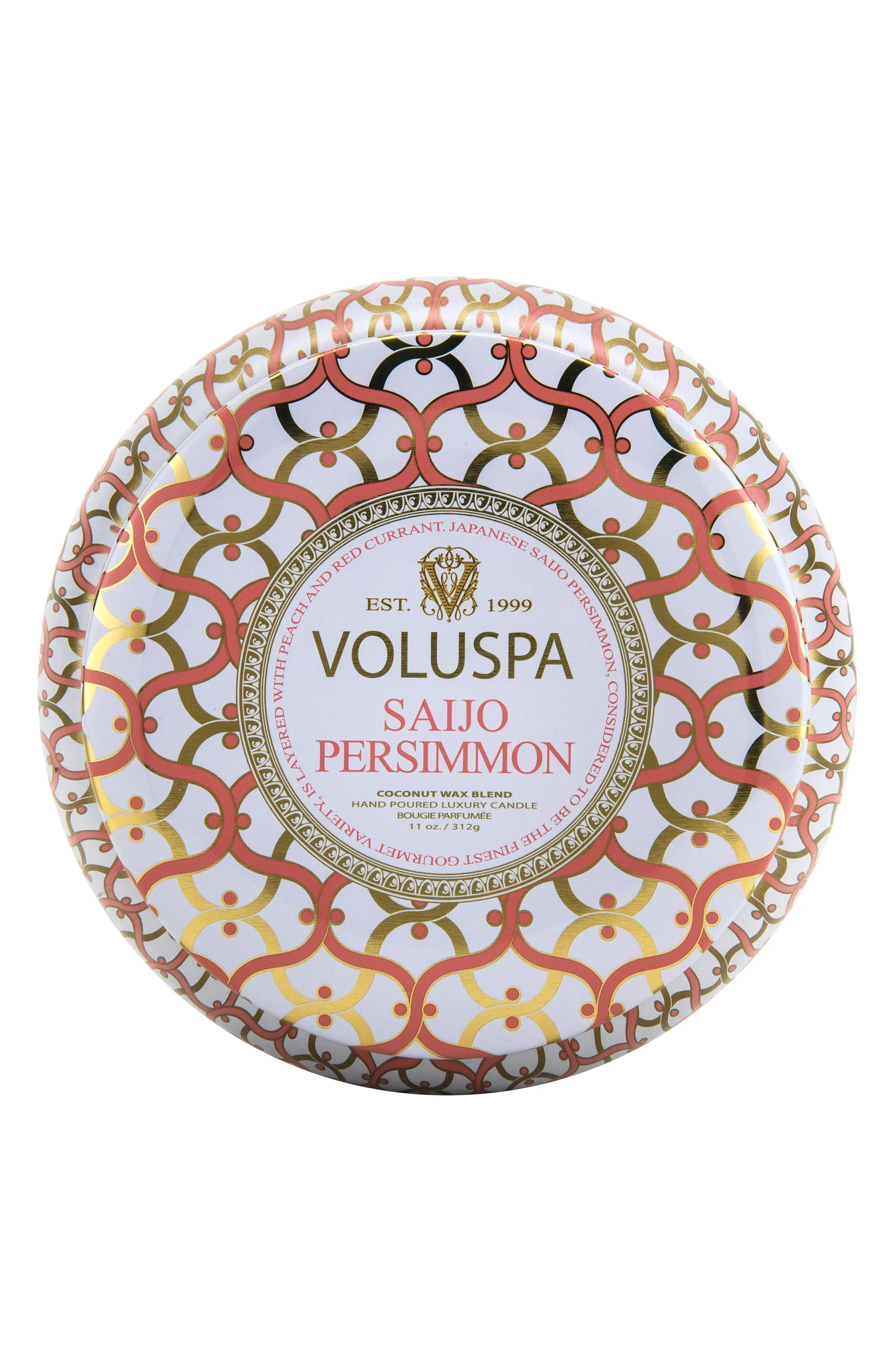 Voluspa Maison Blanc Saijo Persimmon Maison Metallo 2-Wick Candle, Size 11 oz - None | Nordstrom