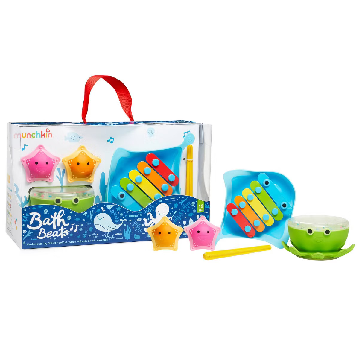 Munchkin Bath Beats Musical Bath Toy Xylophone Bath Drum and Shakers Gift Set | Target