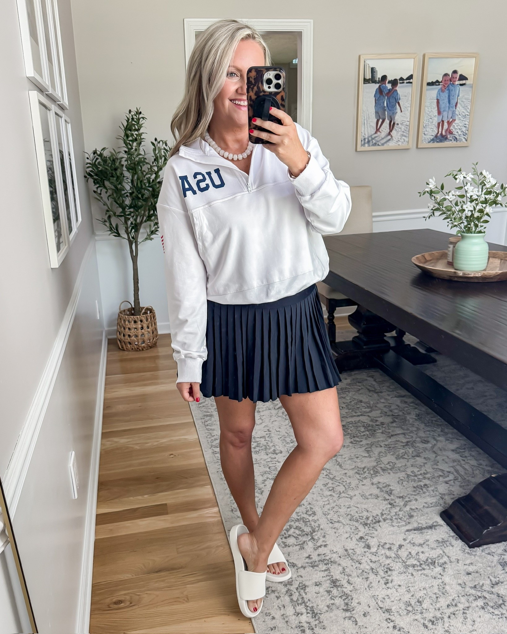 Sporty but still cute is always the vibe 👟🇺🇸 This USA pullover with the pleated skirt feels like the perfect mix of comfy and put together for summer games, errands, travel days, or casual holiday weekends.

usa outfit, sporty chic outfit, pleated skirt outfit, patriotic fashion, casual summer style, athleisure outfit idea, fourth of july outfit, memorial day style, comfy cute outfit, summer sweatshirt outfit, everyday casual fashion, amazon fashion finds, lovelylifestyling

#LTKootd #LTKSeasonal #LTKTravel